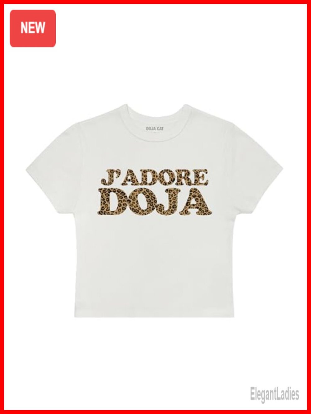 Doja Cat Vie Collection Crop Top Cap Sleeve Leopard Puff Print Cotton T-Shirt